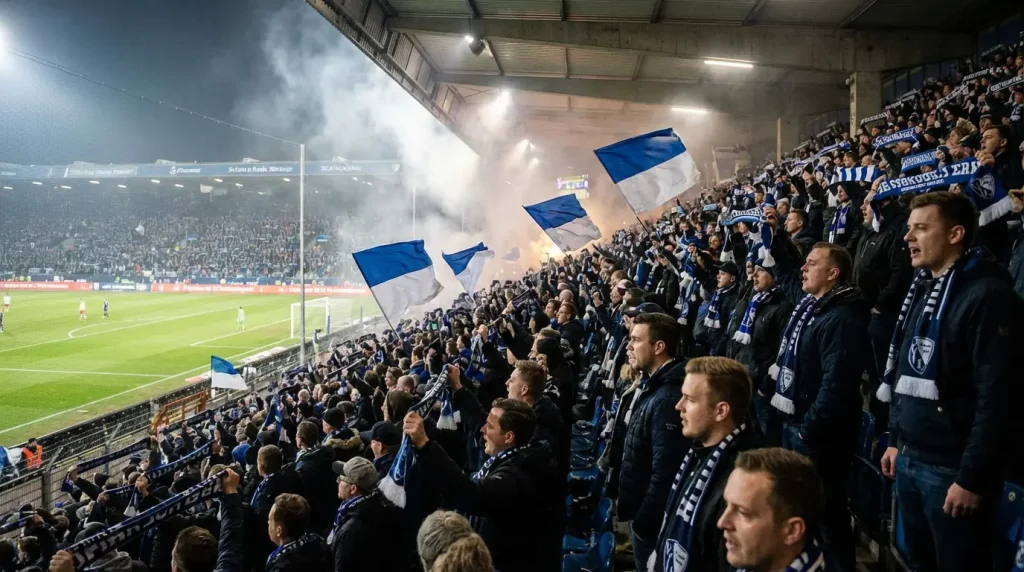 Heimstadion mit voller Tribüne und Quotenanzeige zum Heimvorteil in der 2. Bundesliga